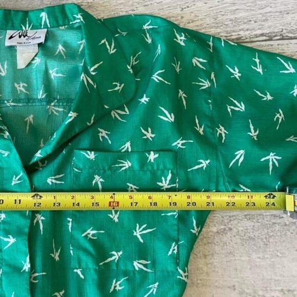 Vintage MIDI Day Dress Willi of California Rare Plus Size Green White 60’s 70s - Picture 3 of 8